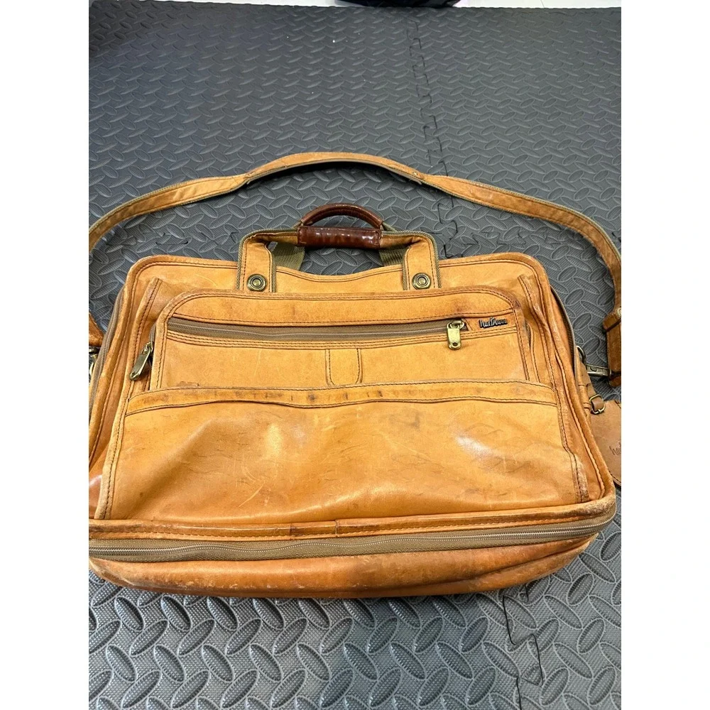 VTG Hartmann Expandable Leather Luggage Carry On Laptop Shoulder Messenger Bag
